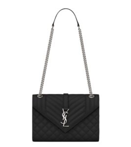 [프리미엄/해외배송]생로랑 미디엄 엔벨로프 숄더백(블랙/은장)